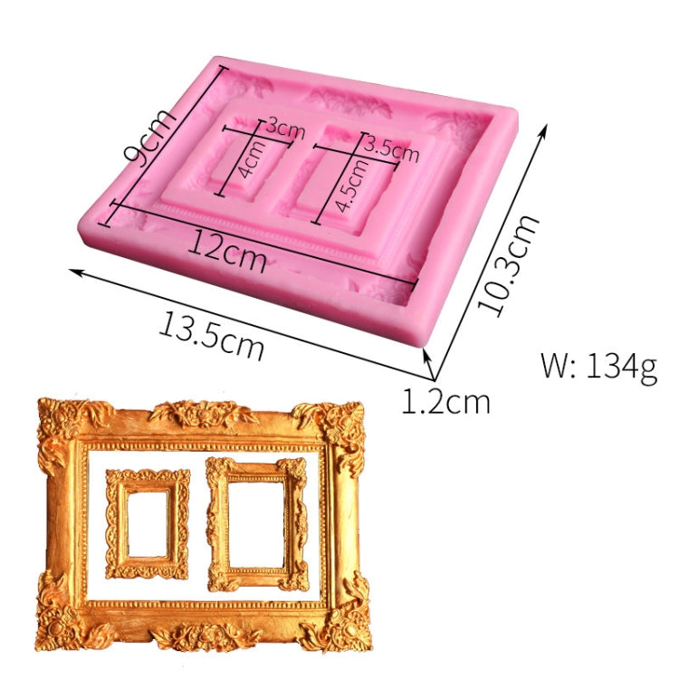 Vintage Photo Frame Liquid Silicone Fondant Mould(Pink)