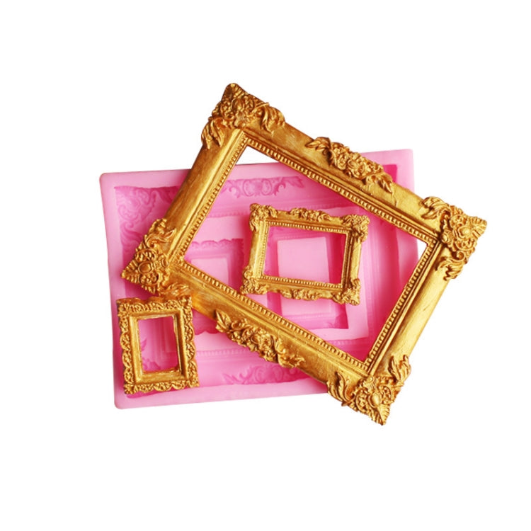 Vintage Photo Frame Liquid Silicone Fondant Mould(Pink)