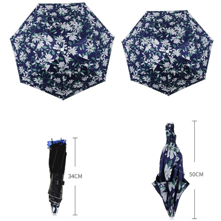 Double-layer Fishing Umbrella Hat Outdoor Sunscreen And Rainproof Folding Umbrella Hat, Color: 80 Camellia
