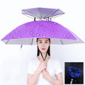 Double-layer Fishing Umbrella Hat Outdoor Sunscreen And Rainproof Folding Umbrella Hat, Color: 95 Purple (Rubber Sleeve)