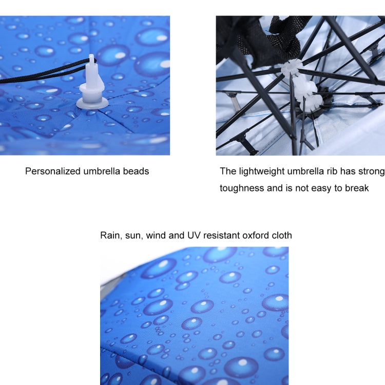 Outdoor Sunscreen And Rainproof Folding Double-layer Fishing Umbrella Hat , Color: Ultralight 80 Blue