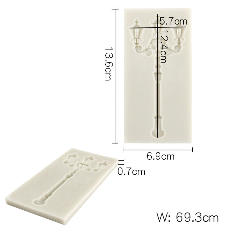 Retro Street Lamp Chocolate Clay Silicone Mold