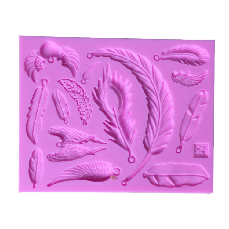 2 PCS Feather Shaped Fondant Cake Silicone Mold Baking Cake Decorating Tools