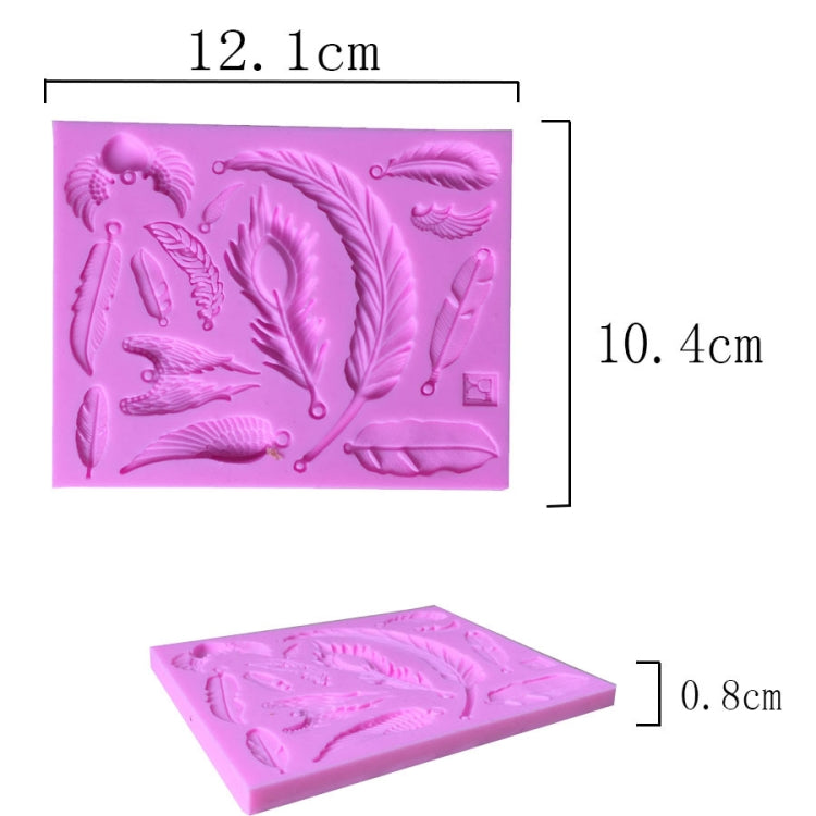 2 PCS Feather Shaped Fondant Cake Silicone Mold Baking Cake Decorating Tools