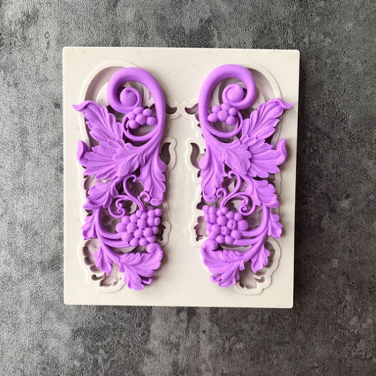 5 PCS Relief Fondant Cake Silicone Mold DIY Chocolate Mold,Style: D135