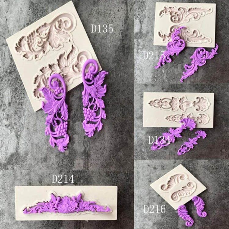 5 PCS Relief Fondant Cake Silicone Mold DIY Chocolate Mold,Style: D215