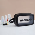 2 PCS Frosted Translucent Waterproof Storage Bag Cosmetic Bag Swimming Bag Wash Bag Black M