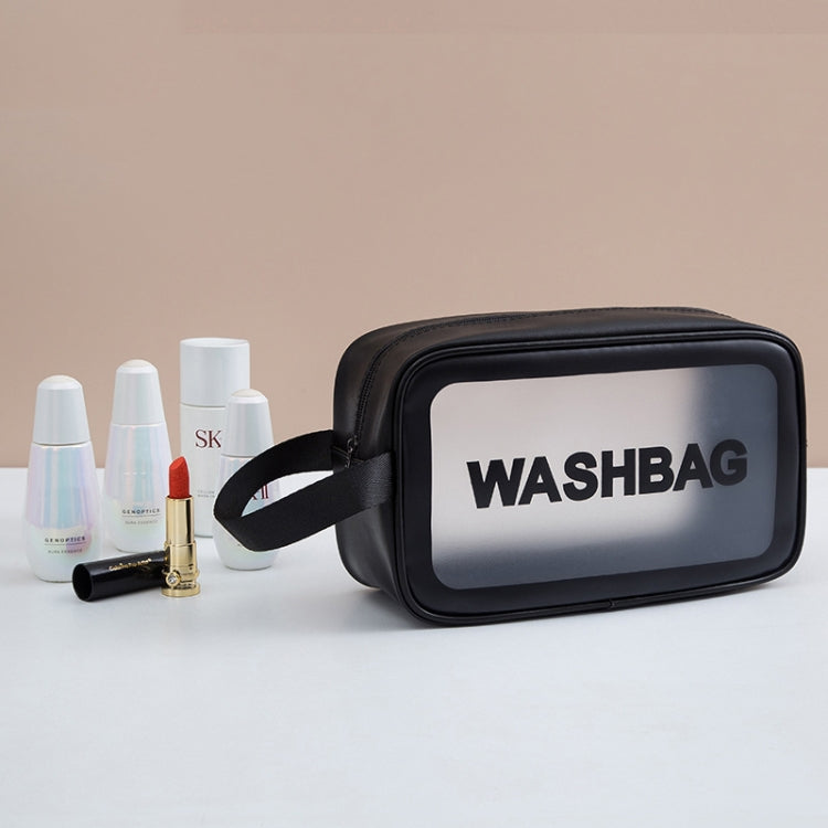 2 PCS Frosted Translucent Waterproof Storage Bag Cosmetic Bag Swimming Bag Wash Bag Black M