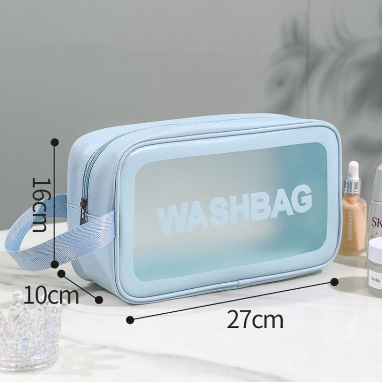 2 PCS Frosted Translucent Waterproof Storage Bag Cosmetic Bag Swimming Bag Wash Bag Blue M