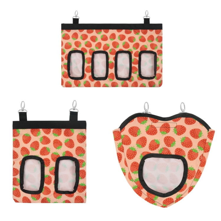 Pet Rabbit Guinea Pig Hanging Feeding Hay Storage Bag, Specification: Strawberry One-hole