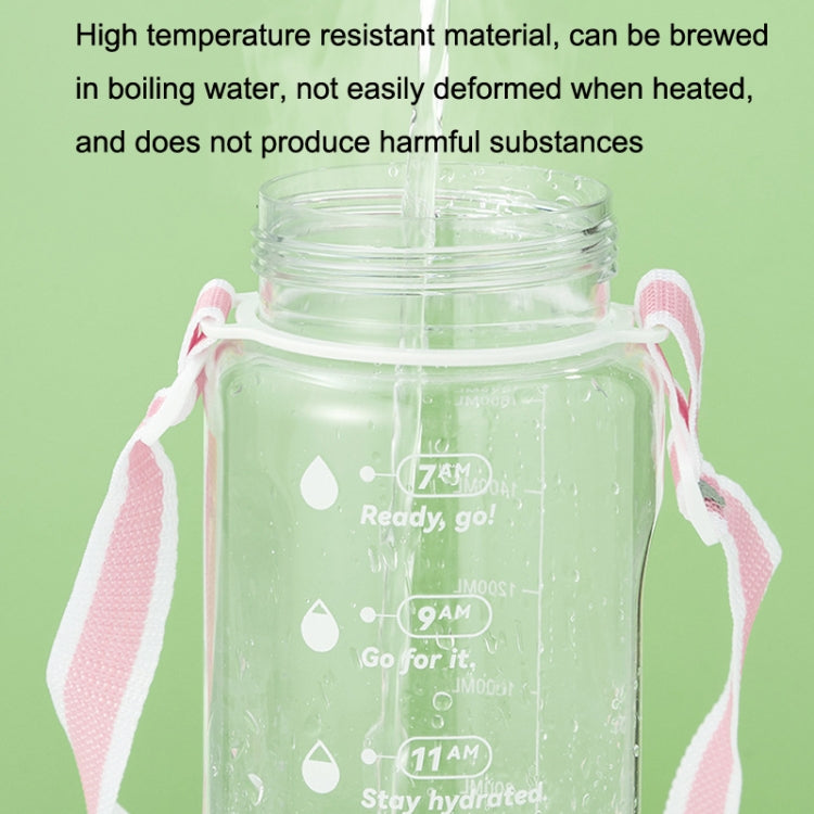 Time Scale Drinking Water Target Transparent Sports Kettles(Cherry Blossom Pink)
