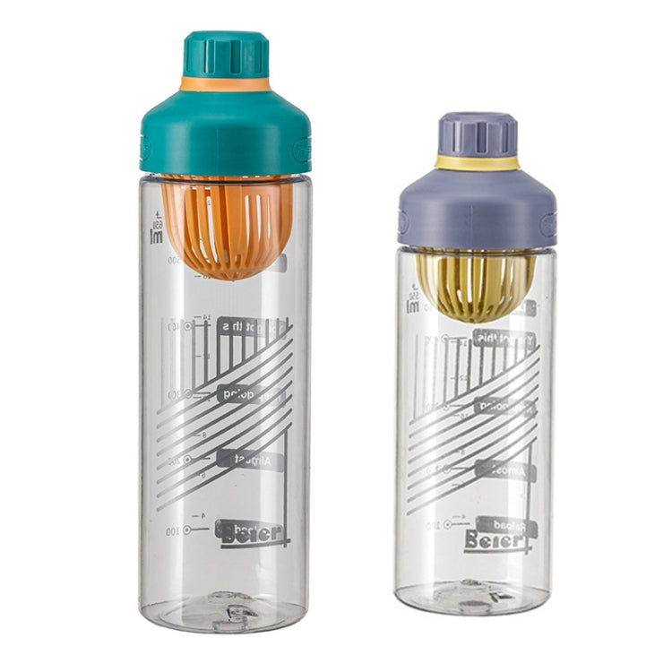 Summer Portable High Temperature Resistant Tea Leaking Plastic Cup, Capacity: 650ml(Grey Blue)