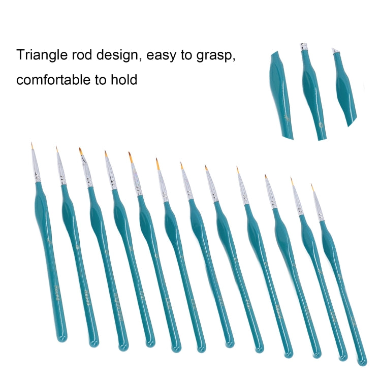 12 In 1 Triangle Pole Nylon Wool Hook Line Pen Set(Red)
