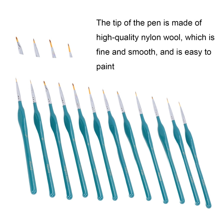 12 In 1 Triangle Pole Nylon Wool Hook Line Pen Set(Black)