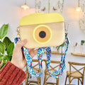 Camera Plastic Cup Children Straw Juice Cup Travel Leisure Water Cup(Yellow)