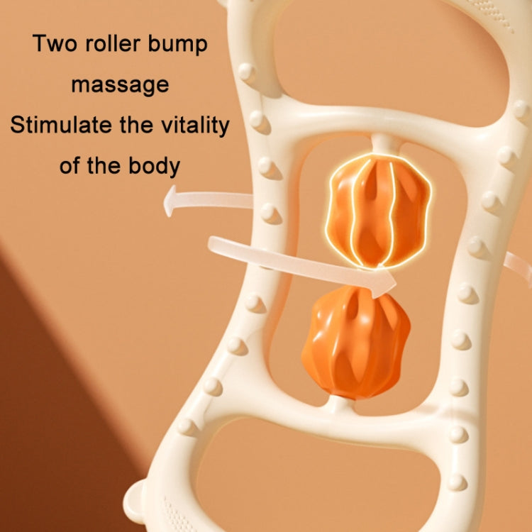 Massage Stretching Yoga Assisted Ring With Raised Point Roller(White)