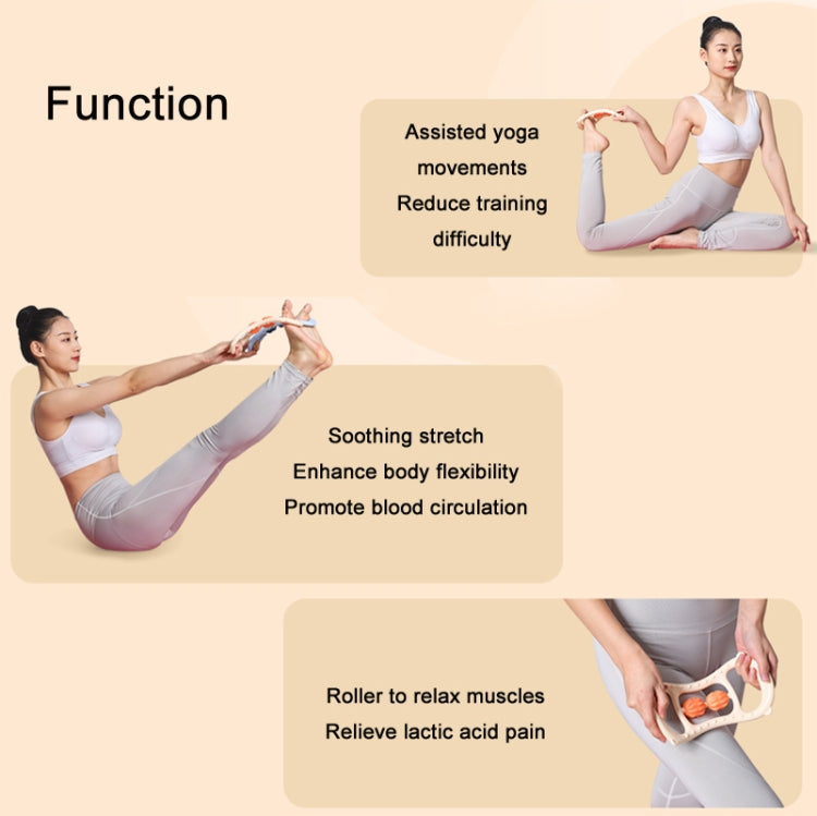 Massage Stretching Yoga Assisted Ring With Raised Point Roller(Sky Blue)