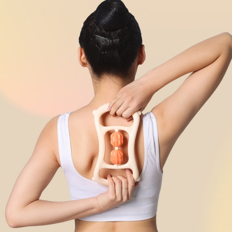 Massage Stretching Yoga Assisted Ring With Raised Point Roller(Beige Orange)