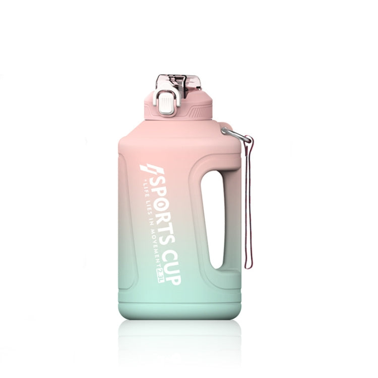 1500ml Large Capacity Gradient Straw Cup Sports Bottle With Scale(Pink)