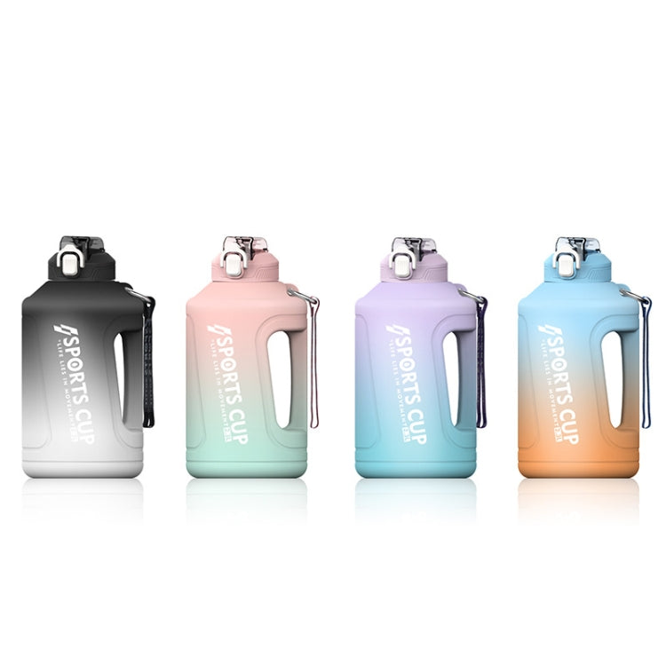 1500ml Large Capacity Gradient Straw Cup Sports Bottle With Scale(Pink)