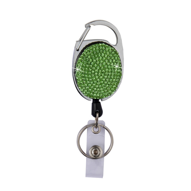 Ceramic Clay Pull Buckle Metal Retractable Keychain Document Buckle(Light Green)