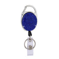 Ceramic Clay Pull Buckle Metal Retractable Keychain Document Buckle(Deep Blue)