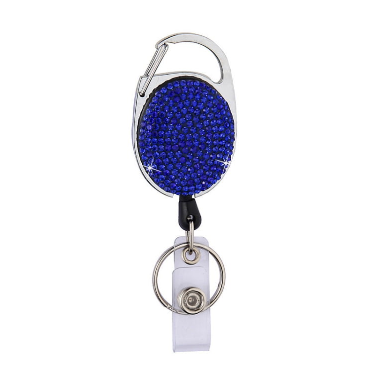 Ceramic Clay Pull Buckle Metal Retractable Keychain Document Buckle(Deep Blue)