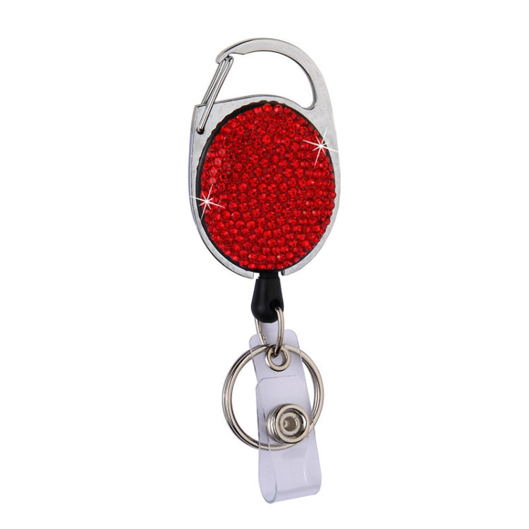 Ceramic Clay Pull Buckle Metal Retractable Keychain Document Buckle(Red)