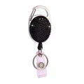 Ceramic Clay Pull Buckle Metal Retractable Keychain Document Buckle(Black)