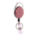 Ceramic Clay Pull Buckle Metal Retractable Keychain Document Buckle(Pink)