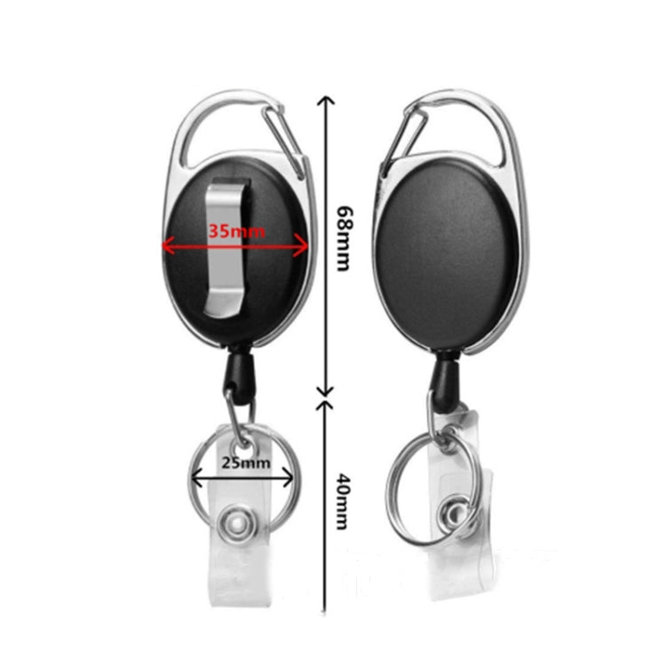Ceramic Clay Pull Buckle Metal Retractable Keychain Document Buckle(Red)