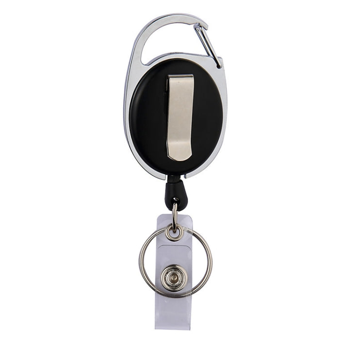 Ceramic Clay Pull Buckle Metal Retractable Keychain Document Buckle(Red)