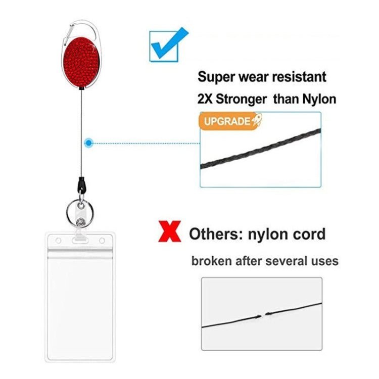 Ceramic Clay Pull Buckle Metal Retractable Keychain Document Buckle(Light Green)