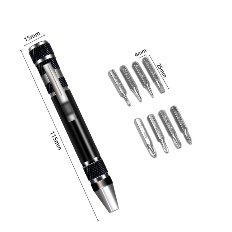 8 In 1 Screwdriver Aluminum Alloy Combination Disassembly Pen Repair Screwdriver(Blue)
