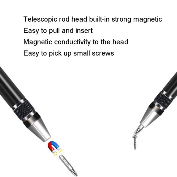 8 In 1 Screwdriver Aluminum Alloy Combination Disassembly Pen Repair Screwdriver(Red)