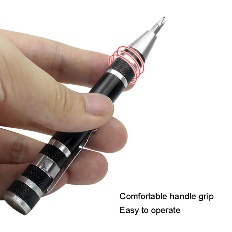 8 In 1 Screwdriver Aluminum Alloy Combination Disassembly Pen Repair Screwdriver(Blue)
