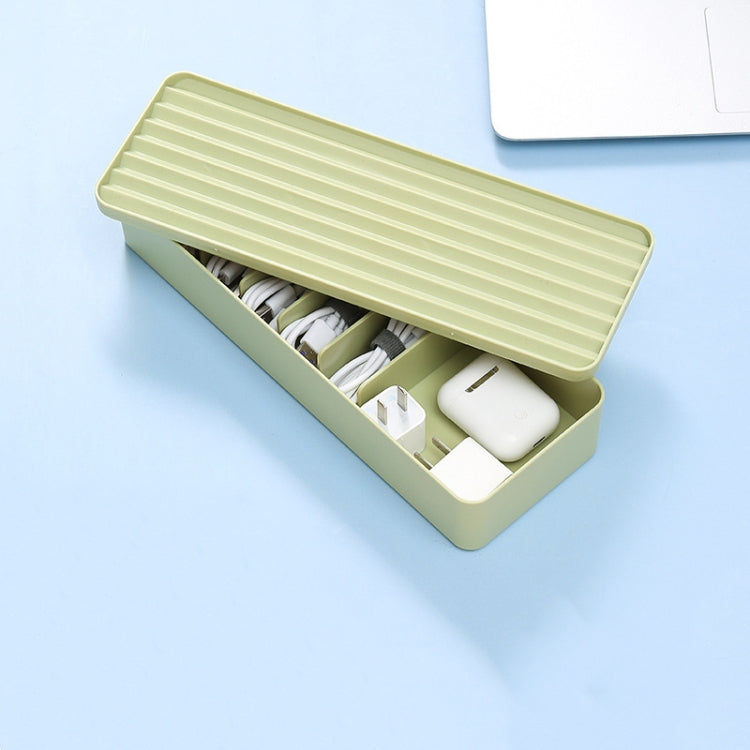 Desktop Data Cable Storage Box Dust-proof Line Box Single-layer(Green)