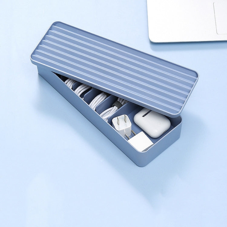 Desktop Data Cable Storage Box Dust-proof Line Box Single-layer(Blue)