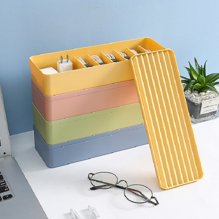 Desktop Data Cable Storage Box Dust-proof Line Box Single-layer(Green)