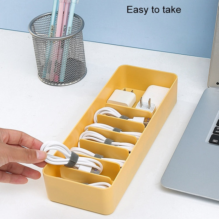 Desktop Data Cable Storage Box Dust-proof Line Box Single-layer(Yellow)
