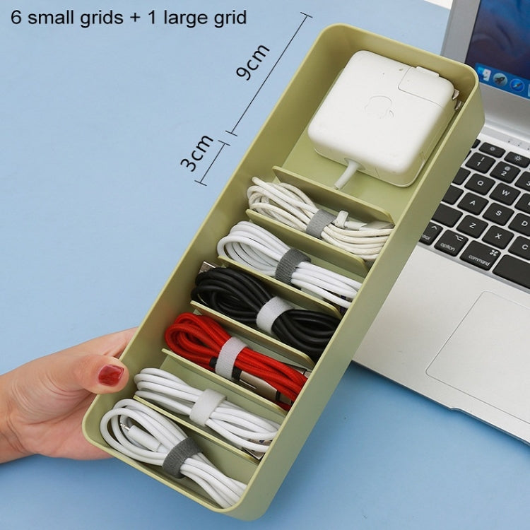 Desktop Data Cable Storage Box Dust-proof Line Box Single-layer(Green)