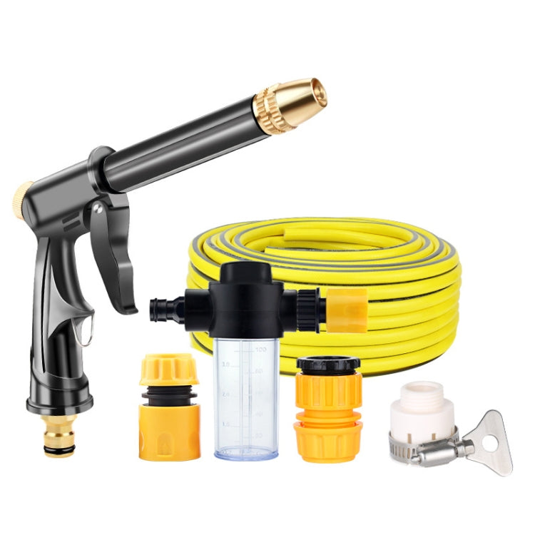 High Pressure Car Wash Hose Telescopic Watering Sprinkler, Style: H2+3 Connector+30m Tube+Foam Pot