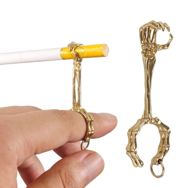 Skull Hand Game Cigarette Clip Electroplating Ring(Gold Plating)