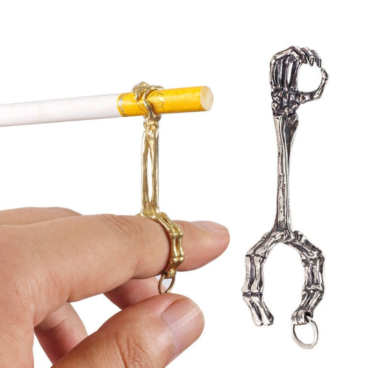 Skull Hand Game Cigarette Clip Electroplating Ring(Silver Plating)
