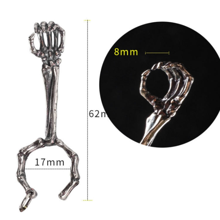 Skull Hand Game Cigarette Clip Electroplating Ring(Silver Plating)