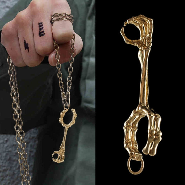 Skull Hand Game Cigarette Clip Electroplating Ring(Gold Plating)