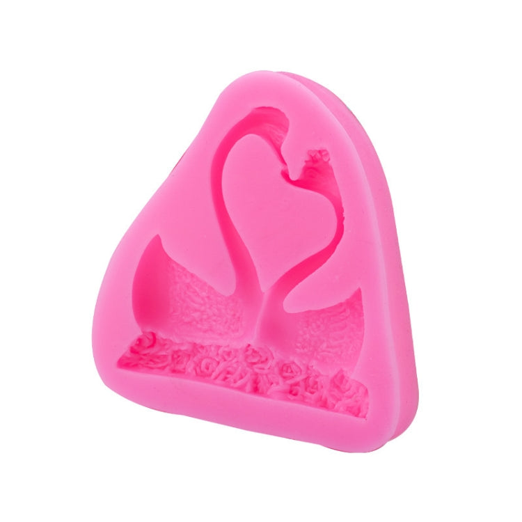 2 PCS Double Swan Rose DIY Fondant Baking Cake Liquid Silicone Mold