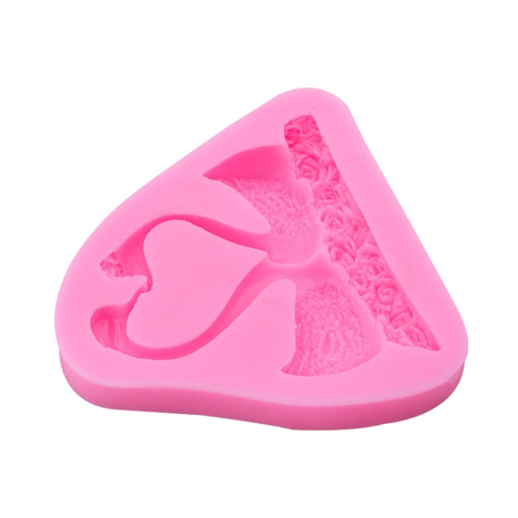 2 PCS Double Swan Rose DIY Fondant Baking Cake Liquid Silicone Mold