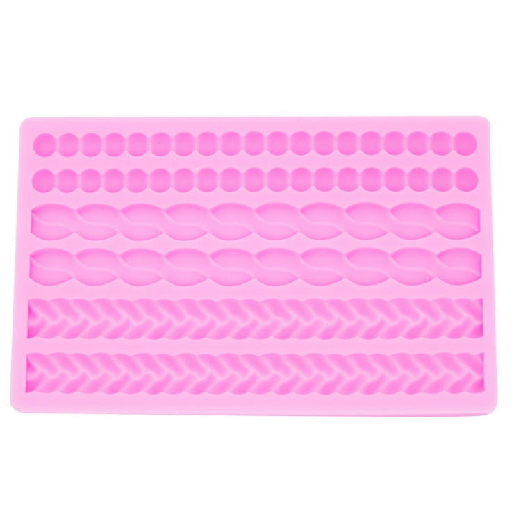 Pearl Twist Braided Fondant Cake Silicone Mold(Pink)