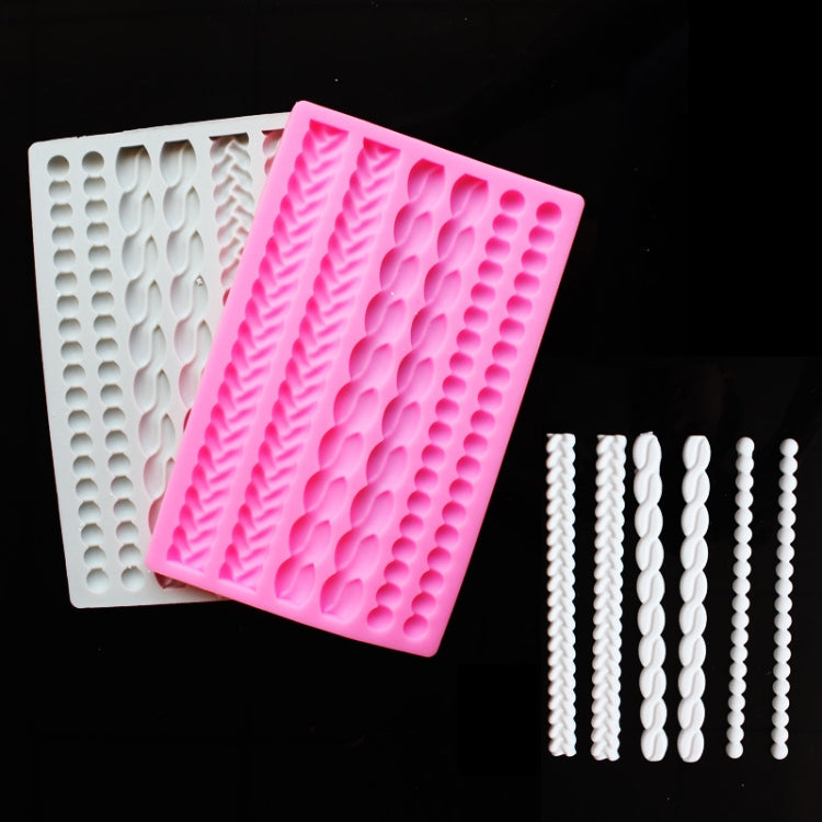 Pearl Twist Braided Fondant Cake Silicone Mold(Pink)